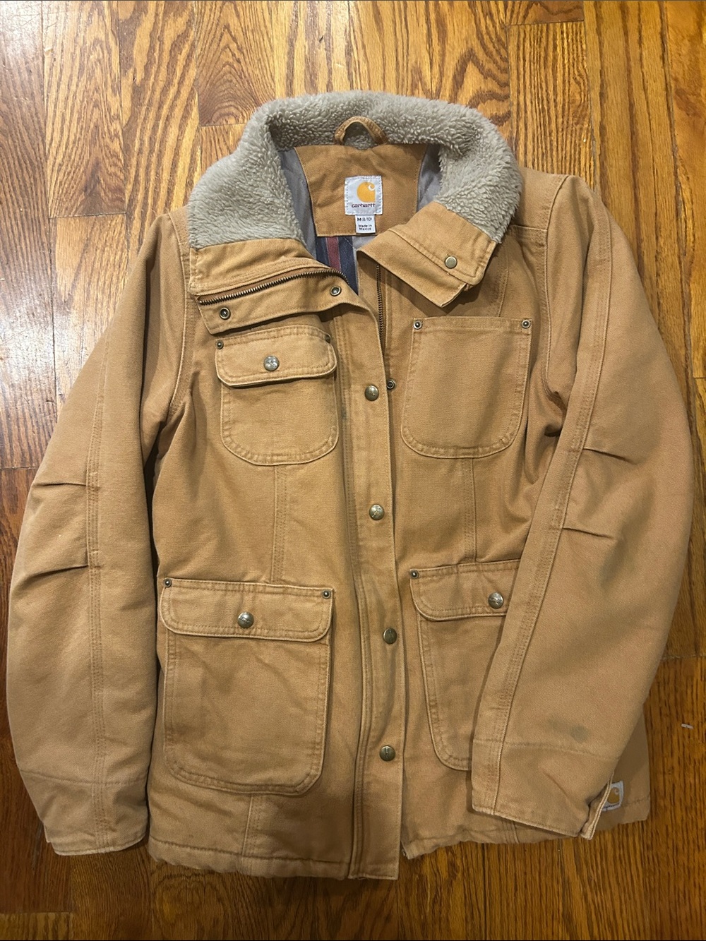 Carhartt Tan Sherpa Collar Utility Canvas Jacket